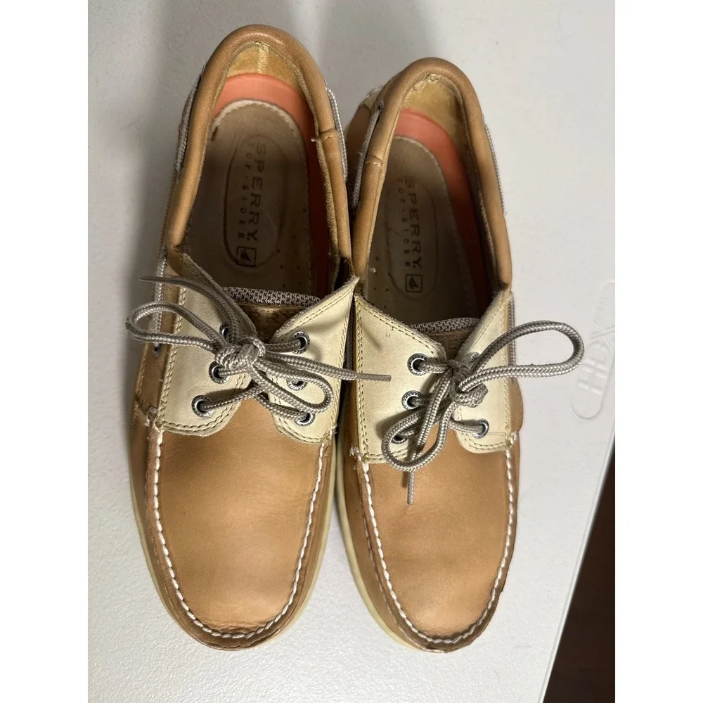 Sperry Top-Sider Billfish Mens Tan Leather Mesh Boat Shoe Contour System Sz 11.5